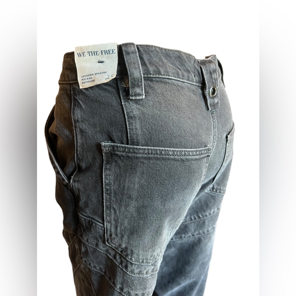 We The Free Free People Womens Jeans Unknown Reasons Moto Straight Boyfriend 25 - Picture 7 of 14